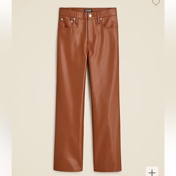 J. Crew Slim wide-leg pant in faux leather in brown sugar size 26 NWT BU138 - Picture 4 of 13